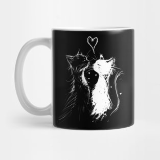 The cat Lovers | valentines black and white cats Mug